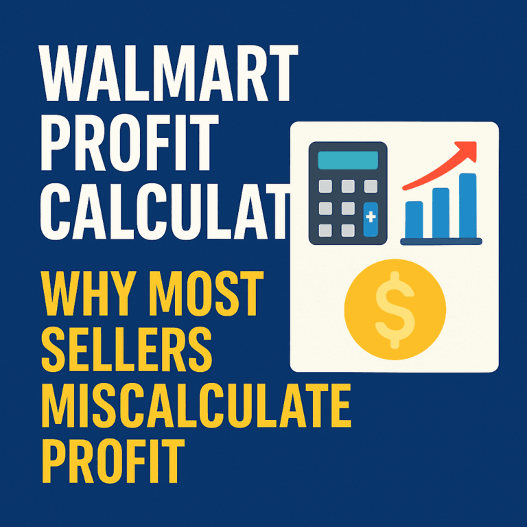 Walmart profit calculator graphic showing hidden fees affecting seller margins